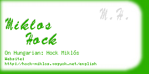 miklos hock business card