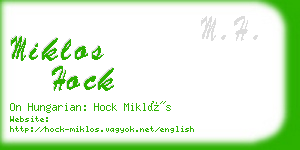 miklos hock business card